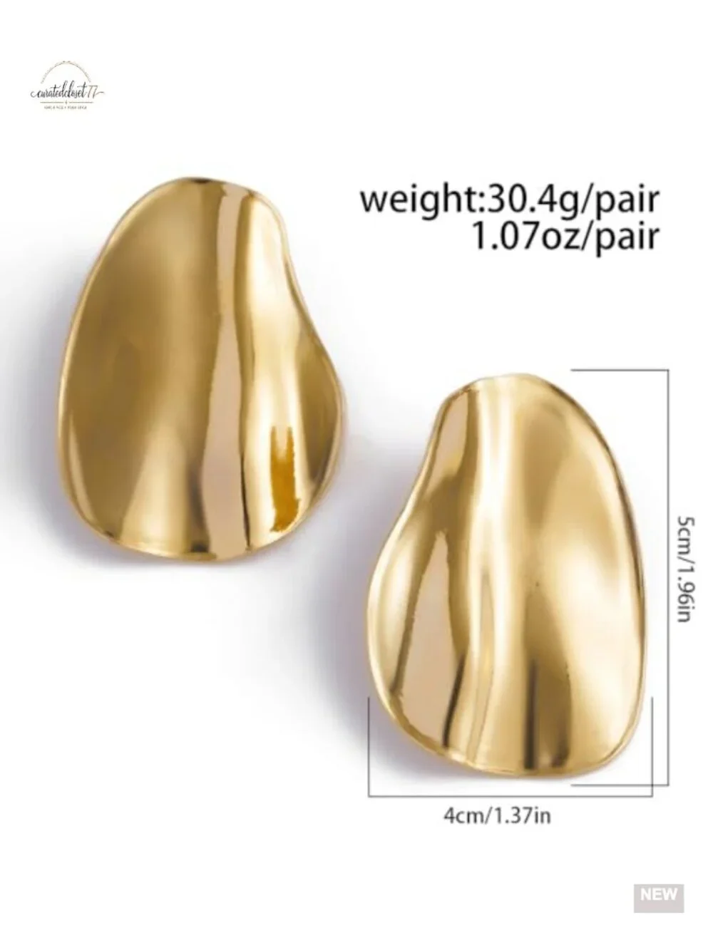 Exaggerated Chunky Teardrop Earrings, Geometric Statement Drop & Dangle Earrings